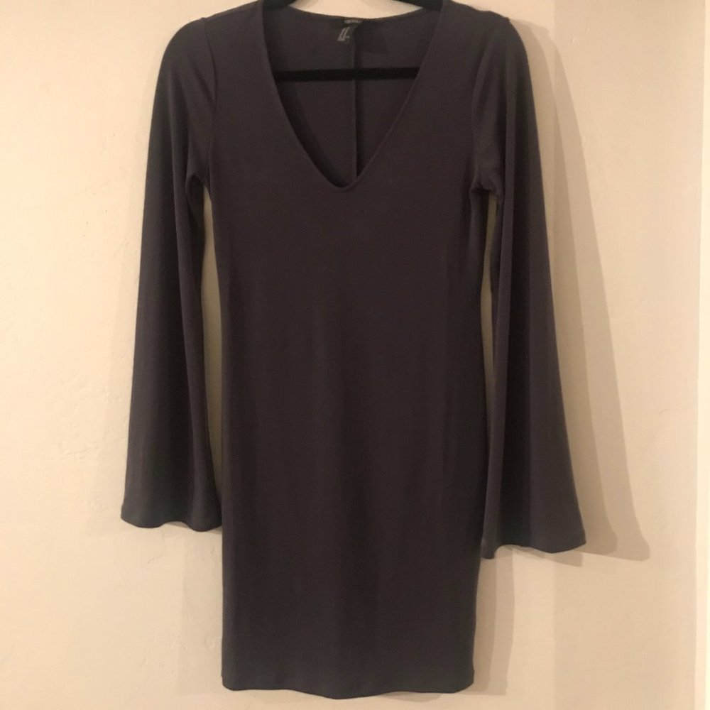 Sexy & Sleek Winter Dress with Flared Sleeves